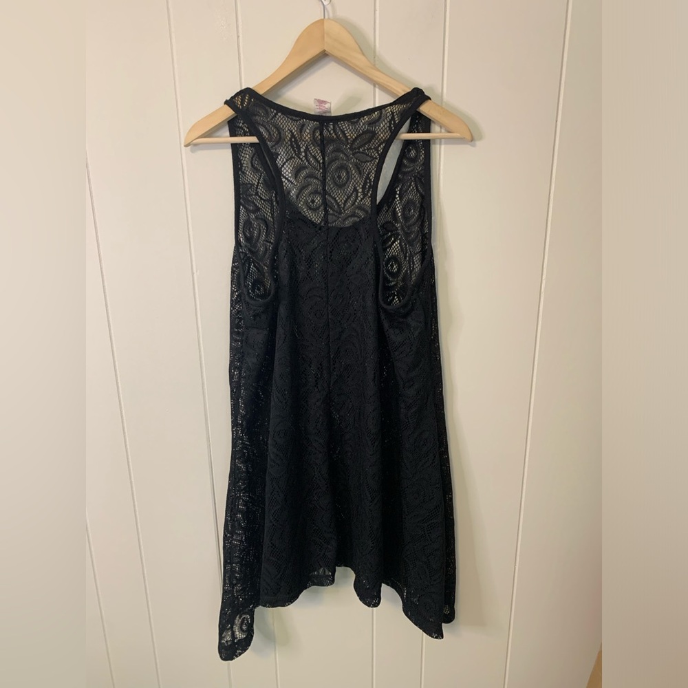OP Black Crochet Lace Swimsuit Coverup Dress Size Extra Large - Picture 4 of 4